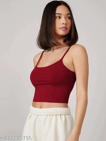 Maroon colour crop top for women